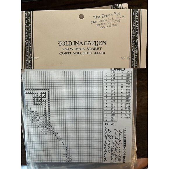 Told‎ in a Garden A Gathering of Roses TG40 Cross Stitch Pattern Chart NIP - Picture 2 of 2